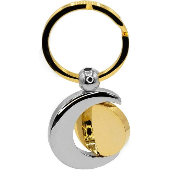 Gold & Silver Crescent Keychain