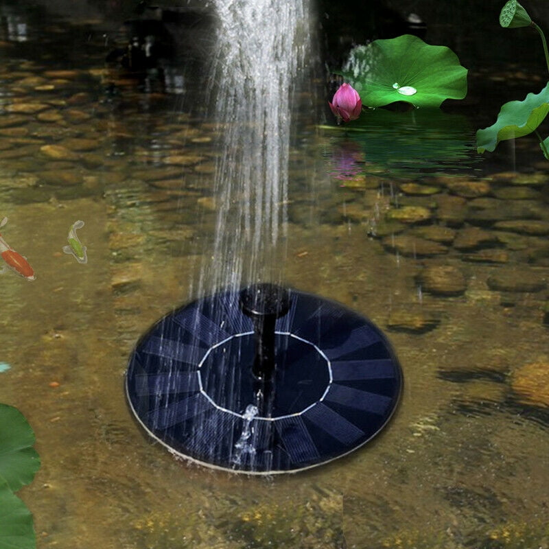 Solar Fountain Powered Bird Bath Floating Water Pump Outdoor Pond Garden Pool US 