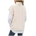 thumbnail image 4 of Utoimkio Women's Turtleneck Sweater Vest Cable Knit Sleeveless Striped Pullover Sweaters Fall Winter Loose Fit Pullover Tops for Women, 4 of 6