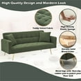 thumbnail image 5 of Aukfa Teddy Fleece Futon Sofa Bed for Home Office, 2 Pillows, Tufted Futon, Green, 5 of 11