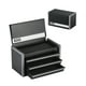 thumbnail image 1 of VEVOR Caja de herramientas portátil de metal de 8,6 pulgadas con 3 cajones, organizador de herramientas, color negro, 1 of 9