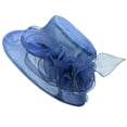 thumbnail image 4 of CAIXIA Derby Hats for Women Organza Floral Tea Party Hats Church Hats Adjustable Wide Brim Fascinator Derby Hats Sun Hats for Women Uv Protection, 4 of 4