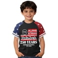 thumbnail image 2 of felwors Boys Girls 250 Anniversary USA Shirt Vintage 250 Years America Shirt Short Sleeve Celebration Patriotic Flag 1776-2026 Tshirt (6-7 Years,Black), 2 of 4