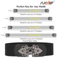 thumbnail image 6 of SUOSDEY Women's Elastic Belt Ladies Stretch Wide Waist Belts for Dresses Pants with Sliver Buckle 2 Pack, 6 of 7