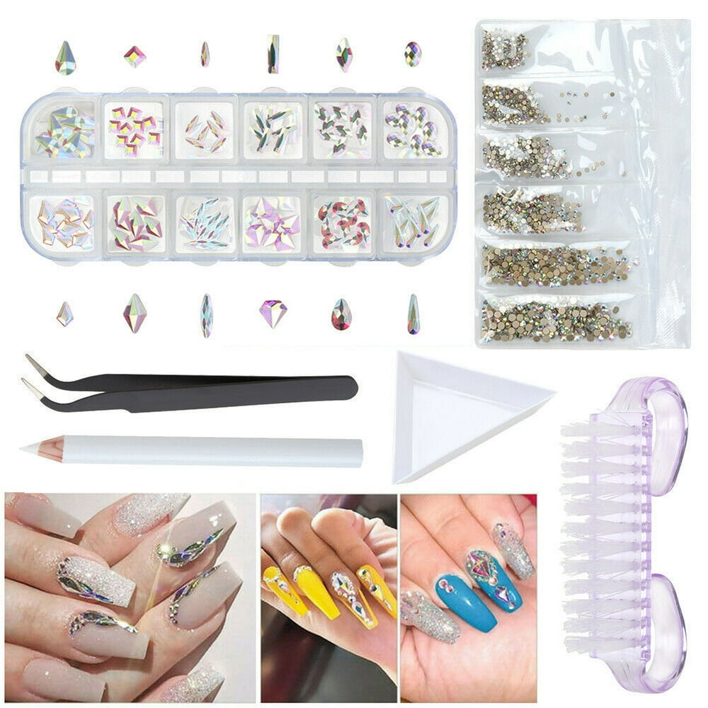 Mix Gems Rhinestones For Nail Art Craft 3D Nail Crystals Gems with