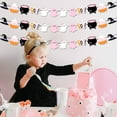 thumbnail image 5 of 36Pcs Pink Halloween Boo Banner Garland Halloween Party Decorations Ghost Witch Hat Boo Garlands Cute Boo Hanging Decoration Photo Booth Background for Girls Birthday Baby Shower Party Decor Supplies, 5 of 8