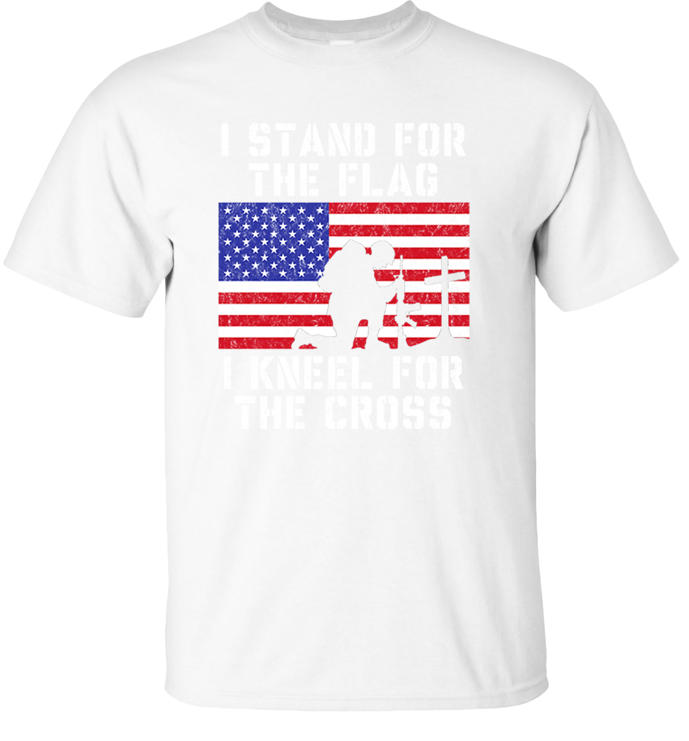 Stand for The Flag and Kneel for The Cross Cotton Infant Girl Top Short Sleeve 