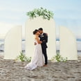 thumbnail image 3 of White Wedding Arch Cover & Beige Wedding Arch Backdrop Stand Set Party Ceremony for DIY - Simple Assembly, 3 of 16