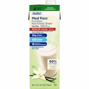 Hormel Med Pass Vanilla Nutritional Shake, Reduced Sugar, 32 oz Carton, 1 Ct