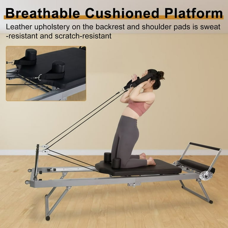 Lilypelle Pilates Reformer Machine Equipment with Spring for Home Workout Foldable Reformer Pilates for Beginner 300lbs load bearing Walmart