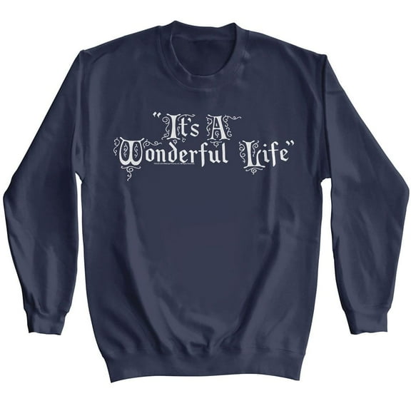 It's a Wonderful Life Title Treatment Navy Sweatshirt