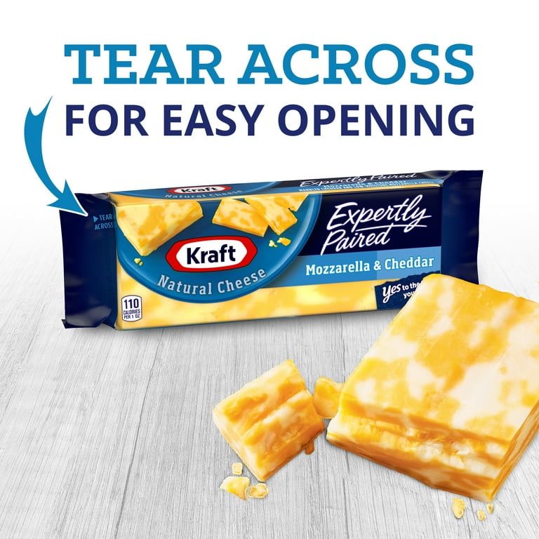 Kraft Expertly Paired Mozzarella & Cheddar Marbled Cheese, 8 oz 