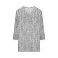thumbnail image 4 of Womens Plus Size Tops 3/4 Length Sleeve Fall Fashion Trendy Casual Peplum Going Out Tops Comfy Soft Dressy Notch V Neck T Shirts Basic Solid Color Summer Tunic Blouse, 4 of 5