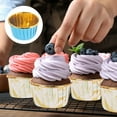 thumbnail image 6 of Uxcell 50 Pcs Single-sided Aluminum Foil Cupcake Liners with Lids, Greaseproof Muffins Baking Cupcakes for Wedding Birthday Party Decoration, Blue (Round), 6 of 7