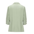thumbnail image 6 of Hueook Plus Size Blazer Solid for Women Business Casual 3/4 Sleeve Lapel Open Front Suit Jacket Work Blazer with Pockets Mint Green M, 6 of 9