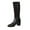 Black, variant on Knee-High Boots for Women Leather Boots Timeless Boho Chic Casual Style Perfect for Night Out and Parties Figure-Flattering Fashion Statement Faux Leather Boots