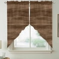 thumbnail image 2 of Brown Wood Grain Swag Curtains for Kitchen/Bedroom/Living Room, Retro Farmhouse Wooden Plank Scalloped Curtains 63 Inch Long, Rod Pocket Window Swag Topper Curtains Valances 2 Panels Set 36"x63", 2 of 8