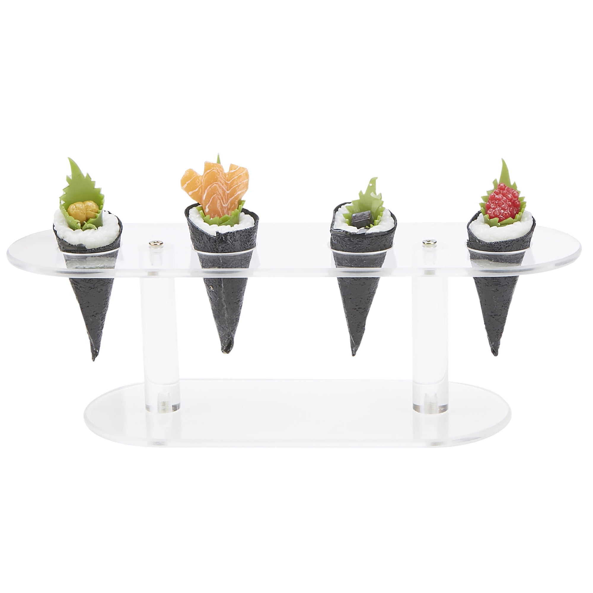 Mind Reader Acrylic Food Cone Display Holder, Ice Cream Cone Holder, 4Slot Cone Holder, Sushi