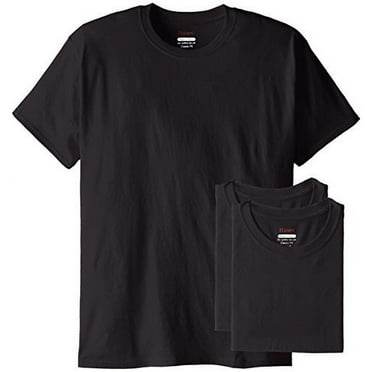Hanes Mens 5.2 oz HEAVYWEIGHT Short Sleeve T-shirt (Pack of 4) (1 Black ...