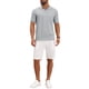 thumbnail image 2 of Camisa polo de punto texturizado para hombre, cuello en V, de manga corta, casual, para golf, talla L, gris claro, 2 of 6