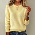 thumbnail image 4 of Womens Lightweight Sweaters Crew Neck Long Sleeve Ribbed Knit Tops Casual Loose Fit Sweater Dressy Business Fall Outfits Soft Jumper Sweaters Womens Fashion Clothing(Yellow,S), 4 of 8