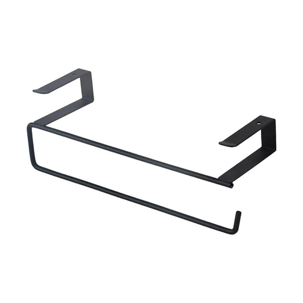 Colgador de toallas de papel de metal para debajo del gabinete, resistente a la oxidación, para la despensa del cuarto de servicio. Negro