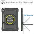 thumbnail image 5 of Allytechgroup Shockproof Case for Apple iPad Air 11 inch M3 M2 2025 2024, with Shoulder Strap Rotating Stand Handle Kids Friendly Heavy Duty Protection Tablet Cover for iPad Air 11, Black, 5 of 8