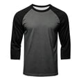 thumbnail image 5 of Havenx Men's Raglan Baseball Tee Shirt 3/4 Long Sleeve Crew Neck Jersey Shirt Color Block Moisture Wicking Tee Shirt Gym Workout Athletic Vintage Classic Tee Top,Gray XL, 5 of 5