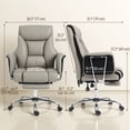 thumbnail image 2 of HOMCOM Chaise de Bureau Inclinable, Chaise de Direction Surdimensionnée avec Dossier Haut, Cuir PU, Repose-Pieds, Roues Pivotantes, Gris, 2 of 7