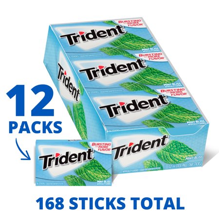 Trident Minty Sweet Twist Flavor Sugar Free Gum, 12 Packs of 14 Pieces