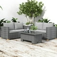 thumbnail image 7 of Grand Patio Indoor/Outdoor All-Weather Resin Wicker Coffee Dining Table with Adjustable Lift Top and Storage Shelf, Steel Frame, Gray, 7 of 7