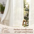 thumbnail image 3 of TOPICK 24 Inch Semi Sheer Kitchen Tier Curtains, Linen Textured Farmhouse Cafe Curtains, 26" W x 24" L, Cream White, 2 Panels, 3 of 8