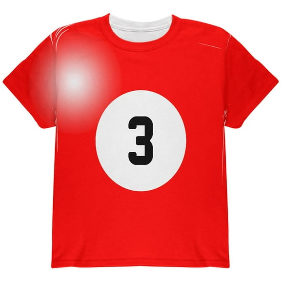 Halloween Billiard Pool Ball Three Costume Youth T Shirt Multi YSM