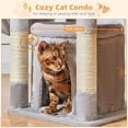 thumbnail image 4 of Cat Tree [/CM] Cat Tower for Indoor Cats Large Adult Cat Condo with Large Platform Hanging Basket Scratching Posts Pompoms Light MSW, 4 of 8
