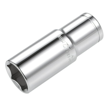 

1/2-Inch Drive 6 Point Deep Socket 22mm Metric Cr-V Steel