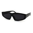 thumbnail image 2 of Retro Mod Rectangular Vintage Style Plastic Hipster Sunglasses All Black, 2 of 4