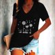 thumbnail image 2 of Blusa de manga corta con cuello en V informal para mujer a la moda, camisetas de verano Fridja  ghk6296, 2 of 6
