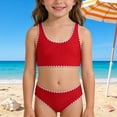 thumbnail image 2 of lnmuld Girls' Two Piece Bikini Swimsuit Set Cute Beach Bathing Suit Kids Casual Swim Wear Size:9-10 Years, 2 of 5