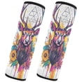 thumbnail image 2 of 2 Car Seat Belt Covers M Size 10*7.7 Inches Car Seat Belt Shoulder Pad Backpack Shoulder Pad Stroller Belt Cover Color Art Deer, 2 of 8