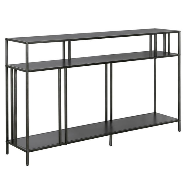 Henn&Hart 48" Gunmetal Gray Metal Console Table