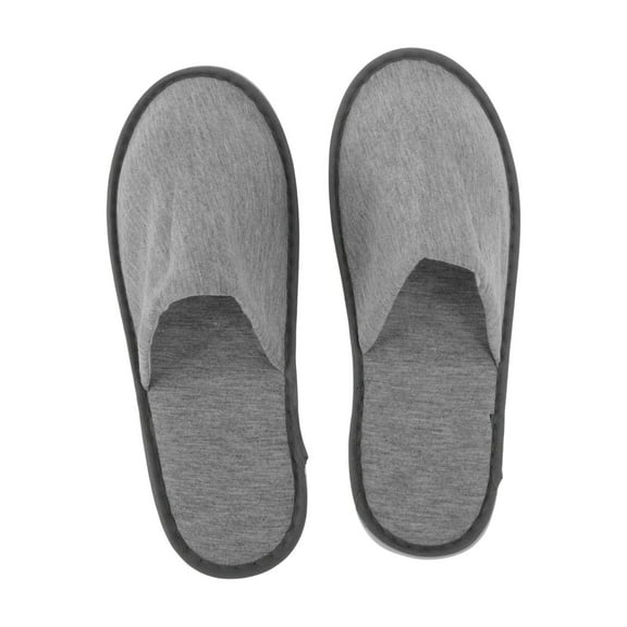 Unique Bargains 1 Pair Disposable Slippers Non Slip Closed Toe Hotel Slippers Gray
