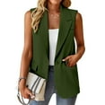thumbnail image 5 of Sanbonepd Women's Vest Sleeveless Coat Solid Color Cardigan Suit Casual, 5 of 9