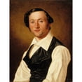 thumbnail image 2 of Nils Jakob Olsson Blommér 12x14 Black Ornate Wood Framed Double Matted Museum Art Print Titled: Johan Knutson (1840), 2 of 5