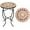 Brown, variant on Mosaic Outdoor Side Table - Small Patio Table Coffee Table Outside Accent Table Round End Plant Table for Bistro Balcony Porch Outdoor Benches 14'' Mosaic Table