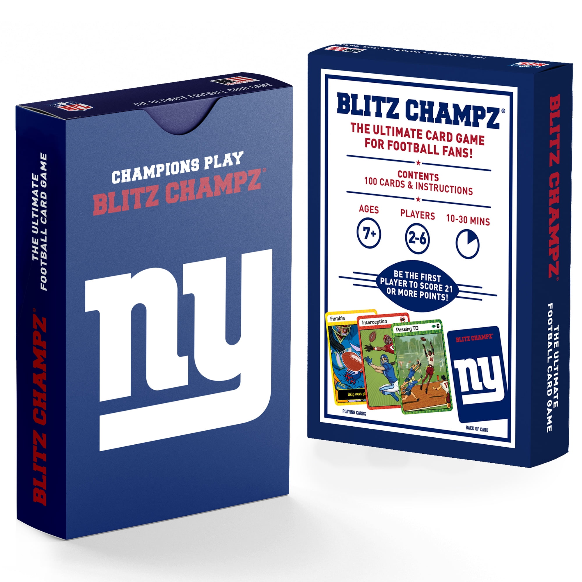 Blitz Champz New York Giants Card Game, Family Game for Adults & Kids, Easy-To-Learn Party Game