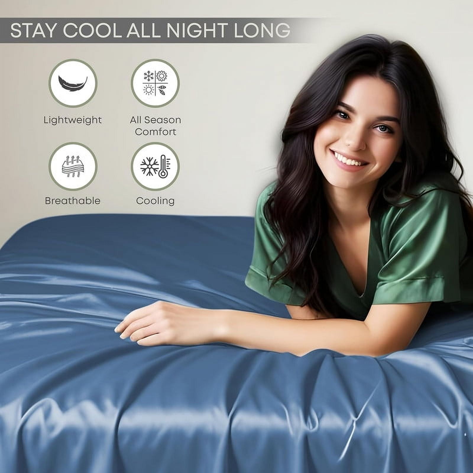 100% Bamboo California King Sheet Set - Ultra Soft, Breathable & Cooling, Ideal for Hot Sleepers, 16" Deep Pocket, Hotel Luxury Bedding (Bahamas Blue)