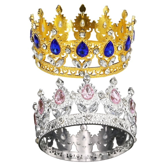 DESIGNICE 2Pcs Tiaras for Women,3.27*1.77" Flower Hair Accessories,Rhinestones Bridal Accessories