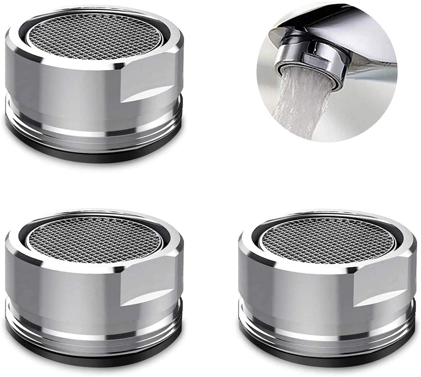 3 Faucet Aerator Kitchen Sink Thread Filter Nozzle w/Gasket for Kitchen Bathroom 