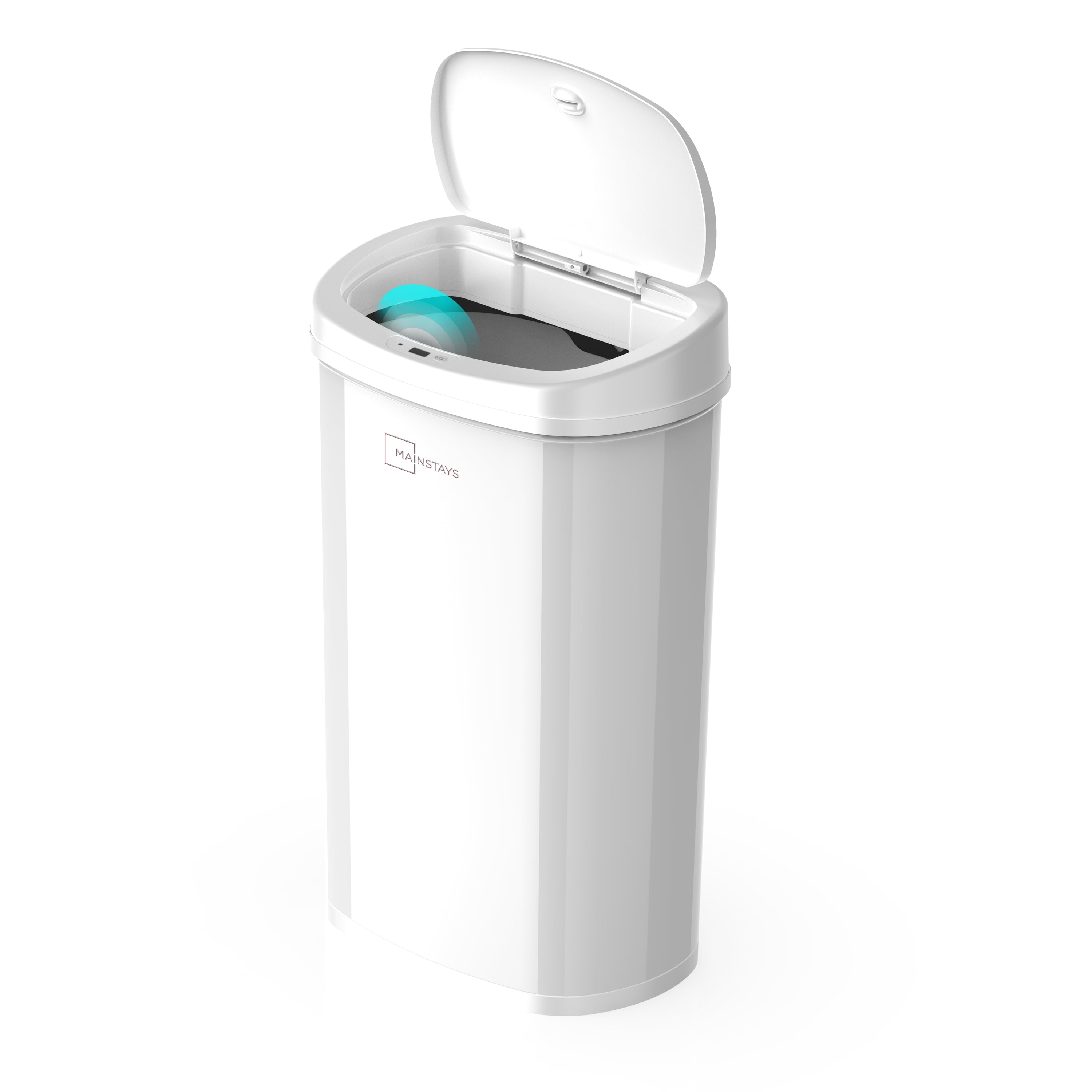 Homary Automatic Touchless Motion Sensor Trash Can White Smart Garbage Can for Bathroom Kitchen