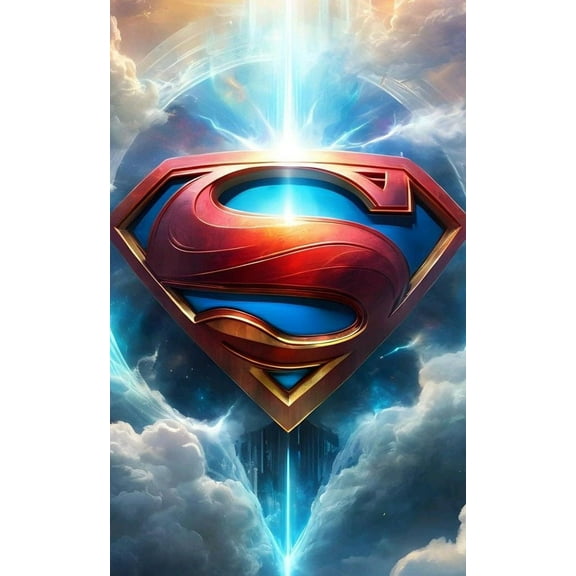 Superman Diamond Painting Kits for Adults, 5D Superhero Diamond Art Kits for Beginners, DIY Full Drill Paint with Diamond, Home Wall Decor 12 x 16 Inch